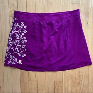 Salomon Deep Purple Mini Athletic skort with White Floral Accents